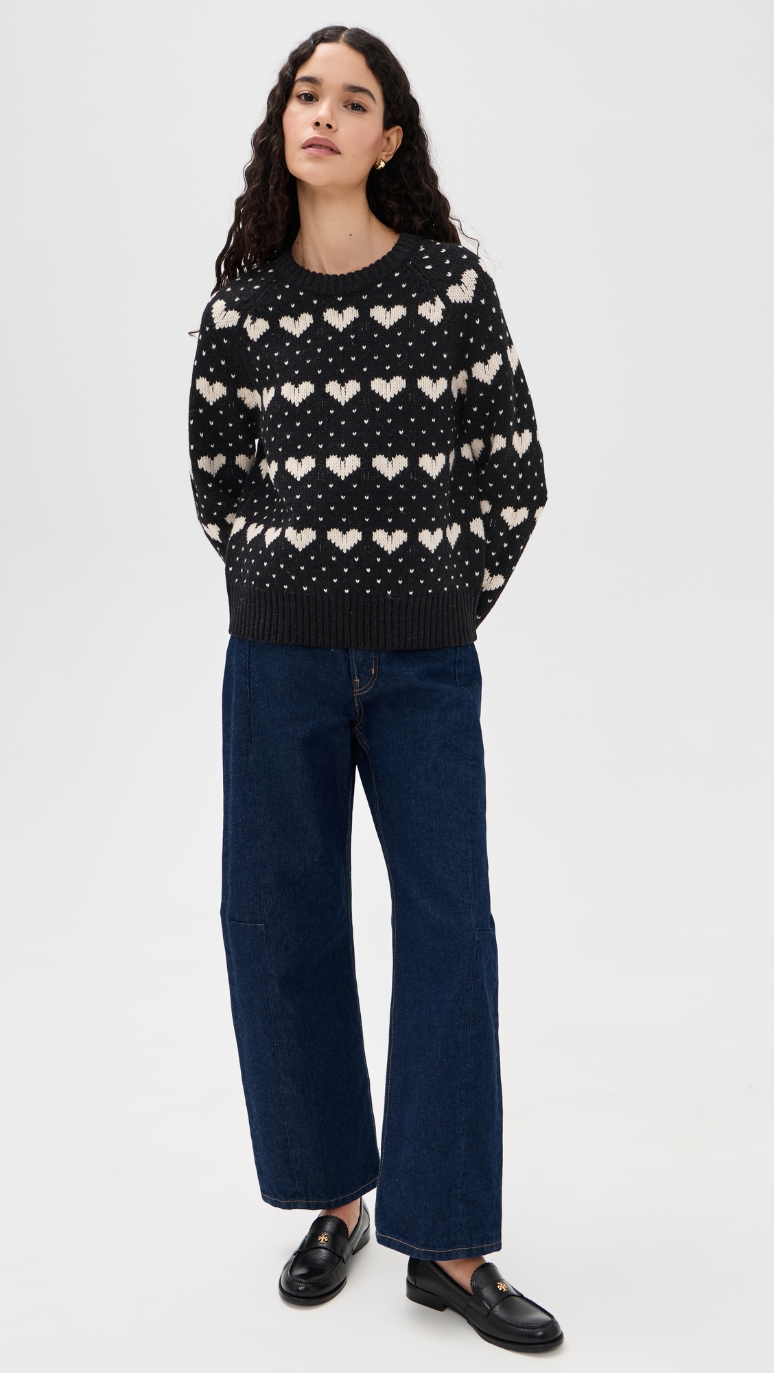 The Heart Crewneck Black w/ Pearl