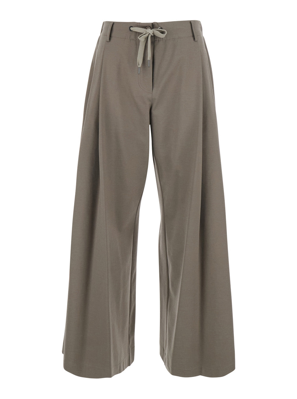 Cotton-Blend Trousers — Beige