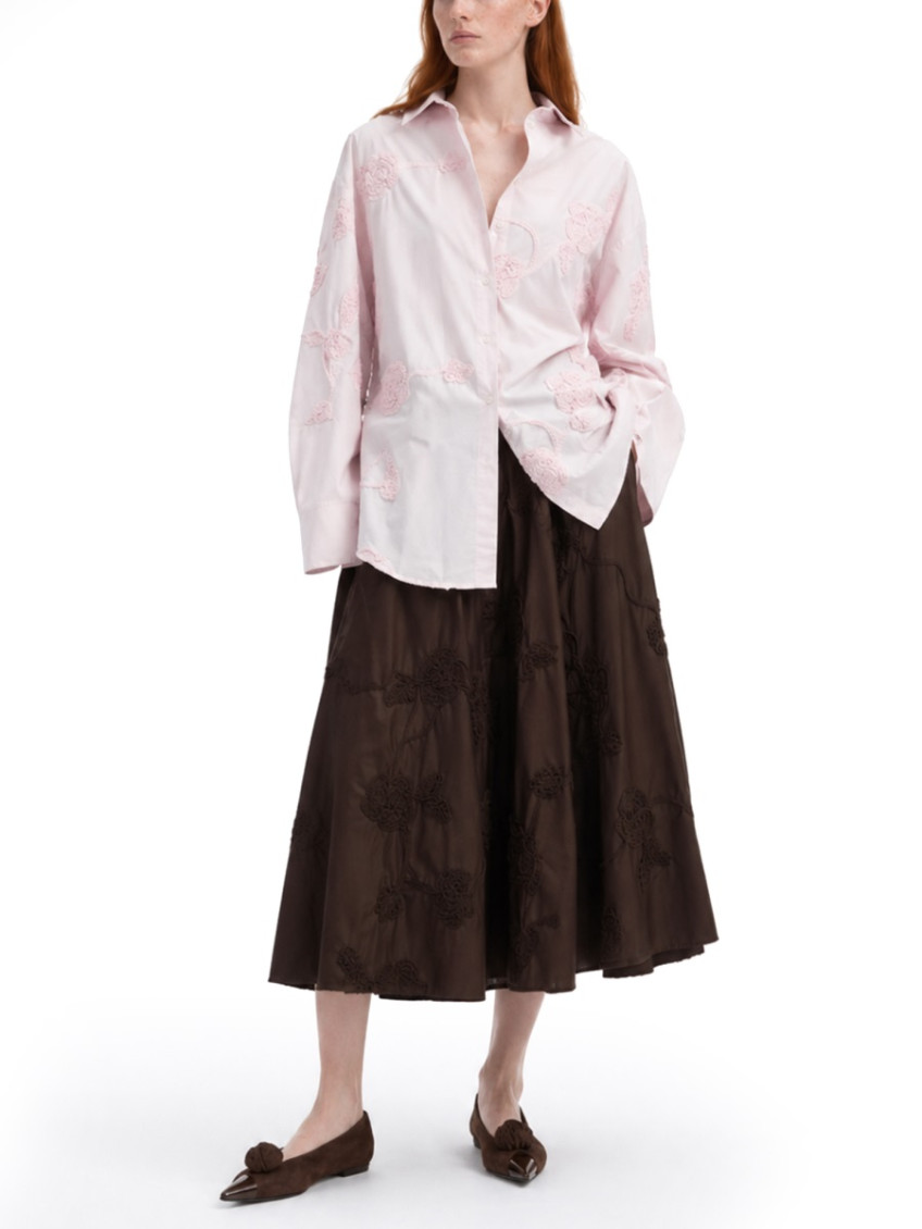 Oversized Shirt With Floral Details