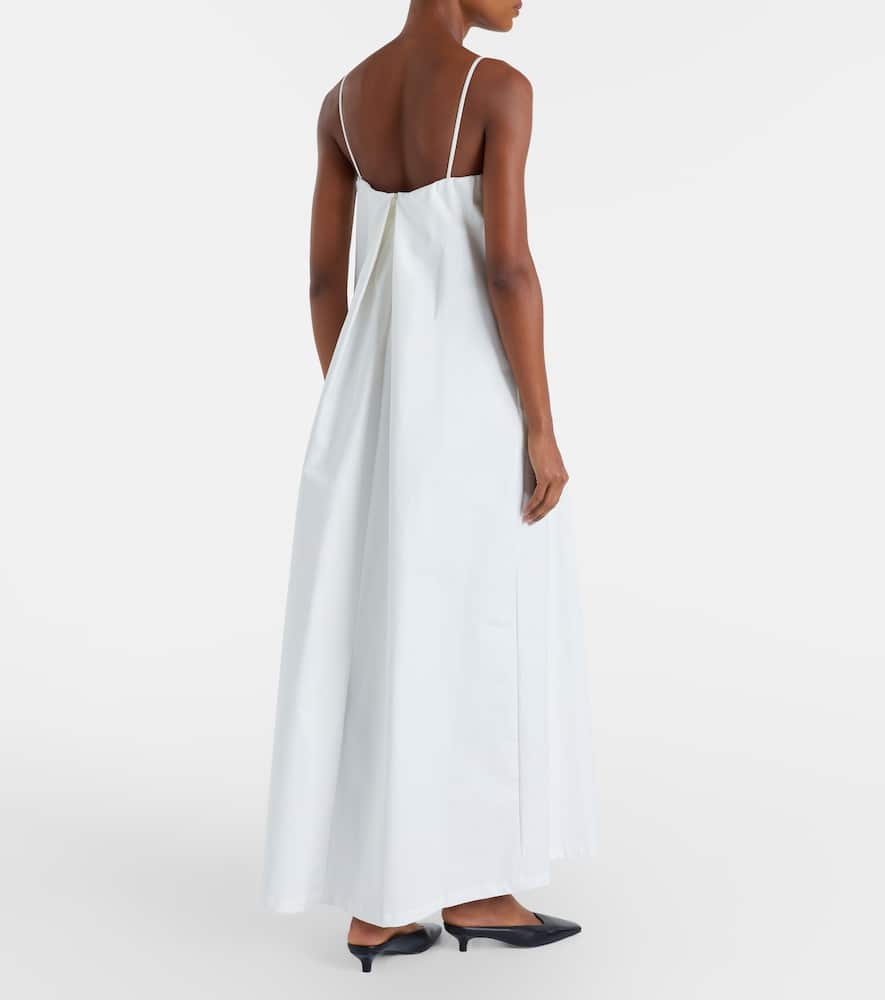 Solid Voluminous draped cotton maxi dress