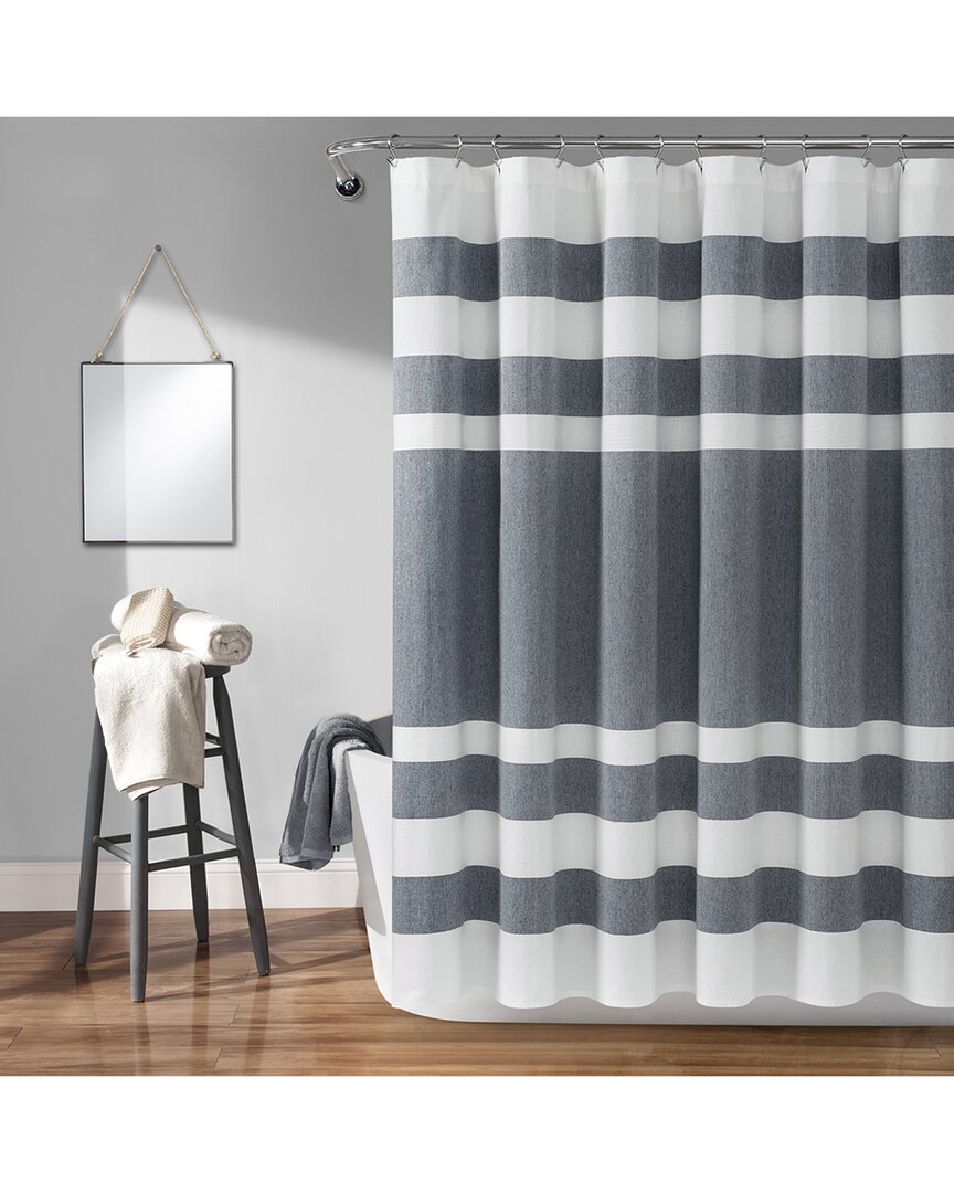 Lush Decor Fashion Cape Cod Stripe Yarn Dyed Cotton Shower Curtain