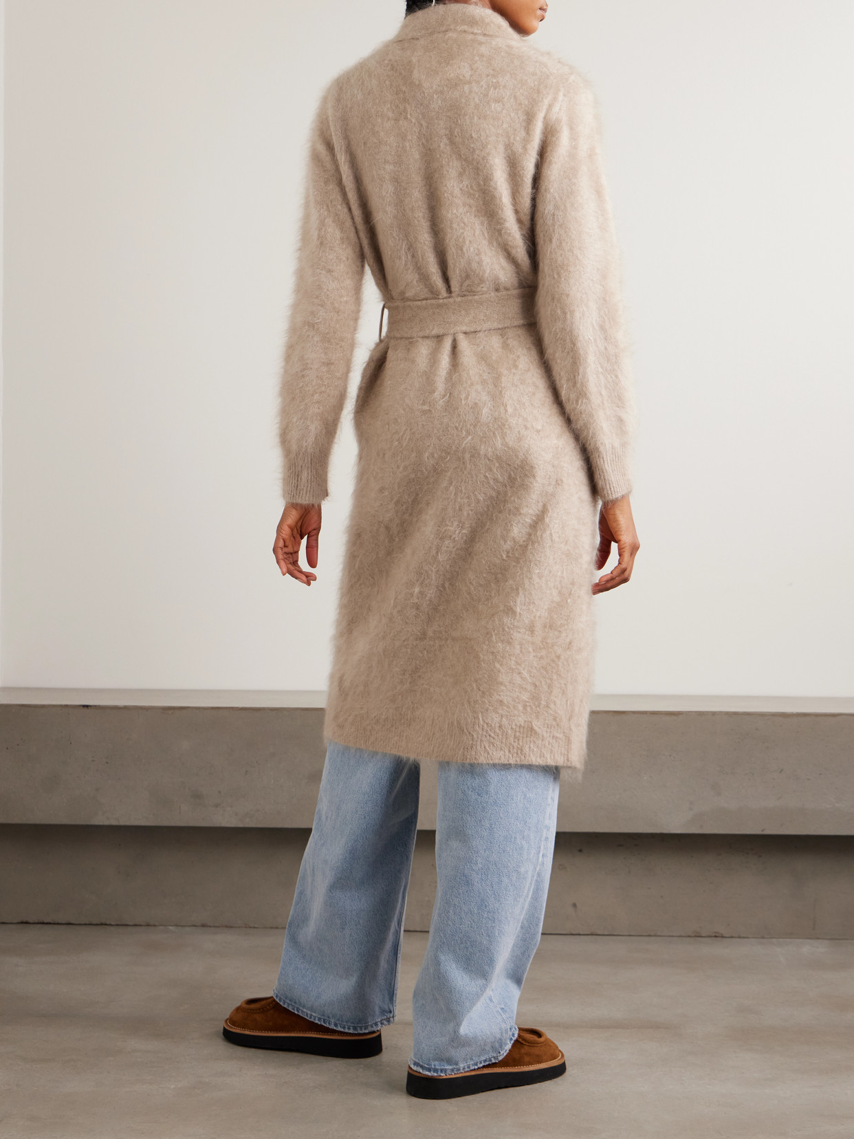 Grizzly Belted Brushed-cashmere Coat - Brown