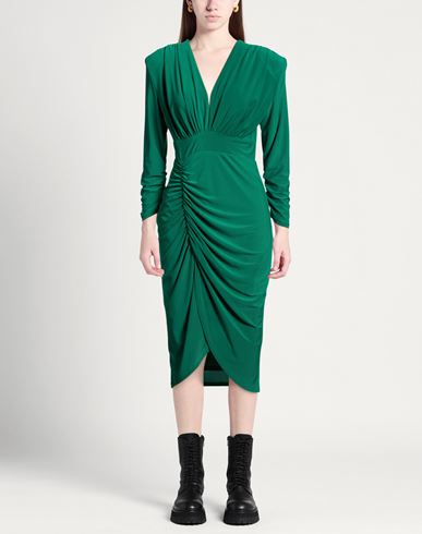 Woman Midi dress Green Size 6 Polyester, Elastane
