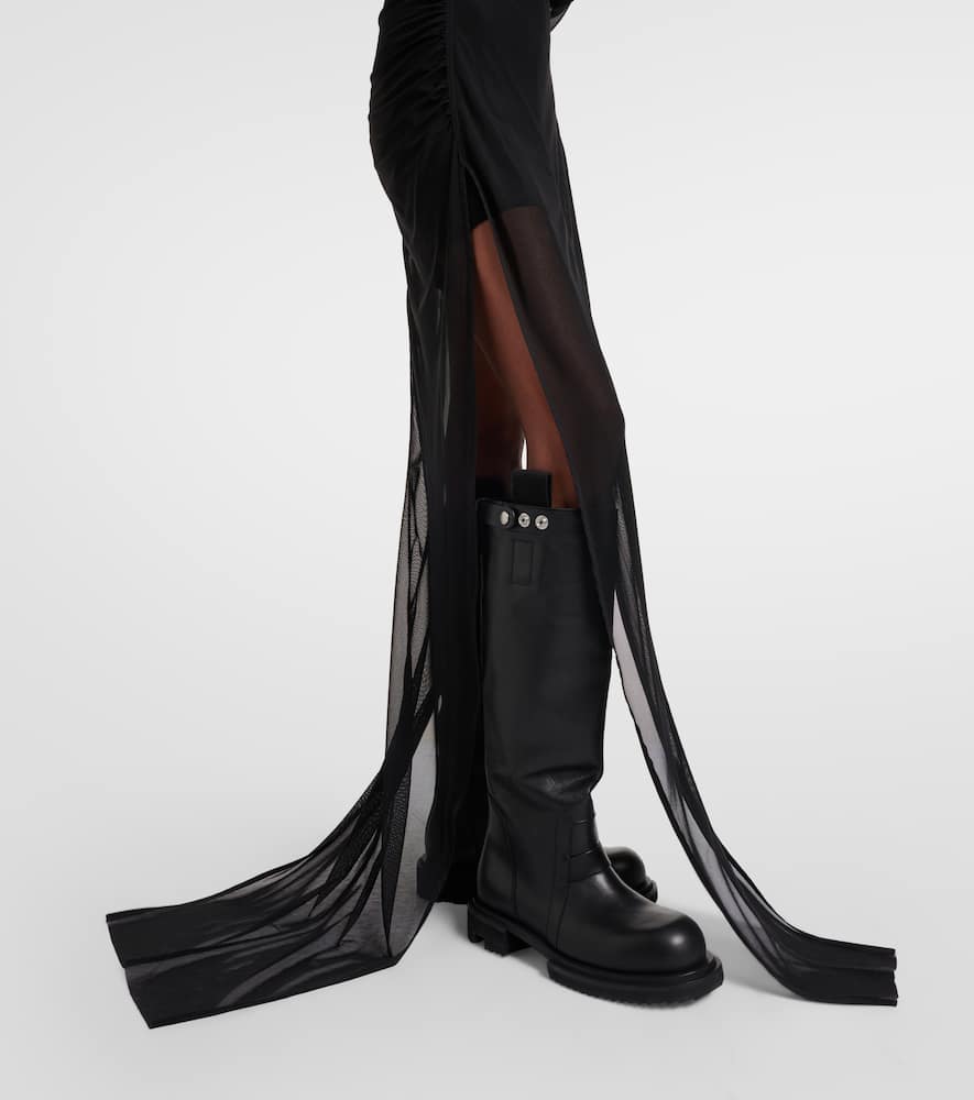 Collage tulle and chiffon gown