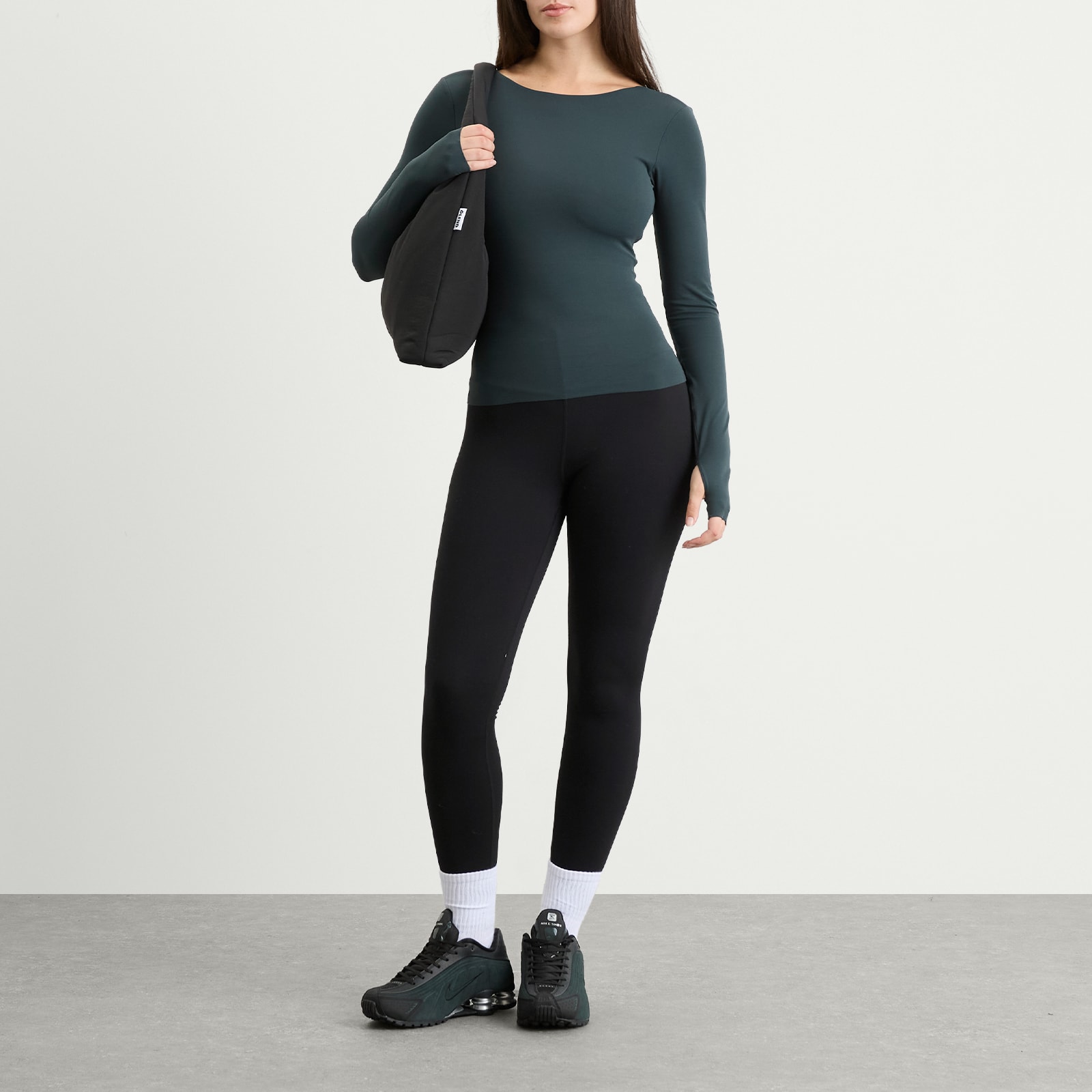 Women's Zenvy Long Sleeve T-Shirt Seaweed/White