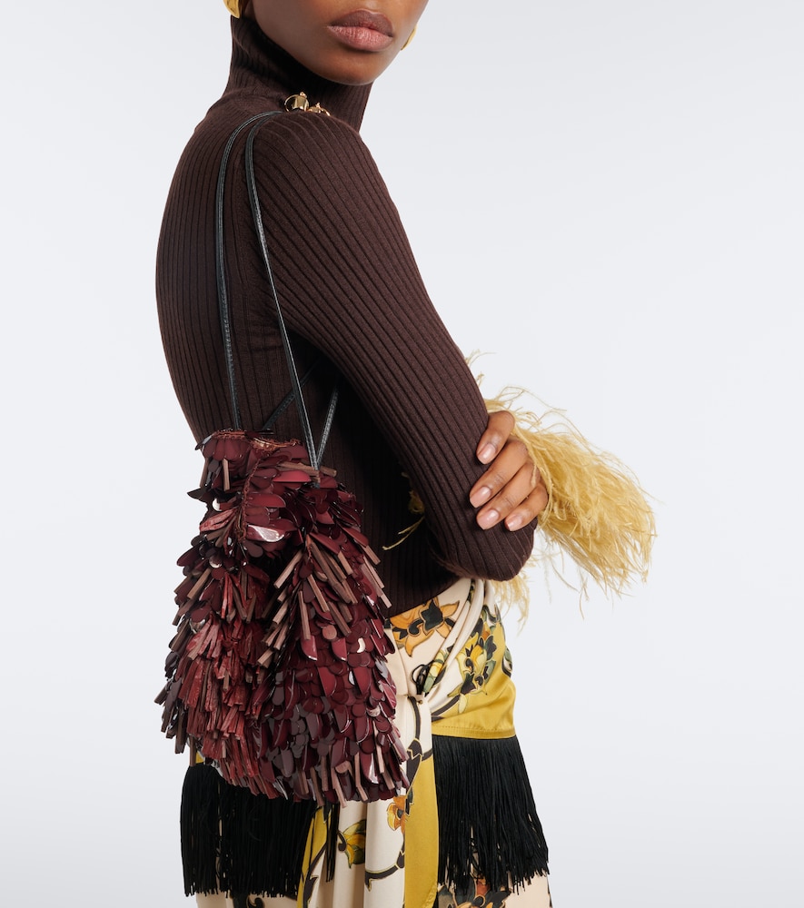 Dustbag embellished pouch