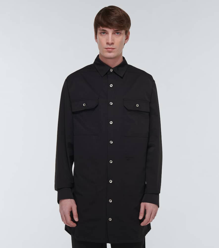 Cotton-blend poplin overshirt