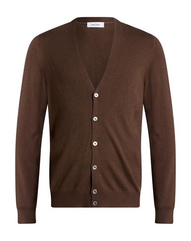 Man Cardigan Brown Size 40 Virgin Wool, Viscose, Cashmere