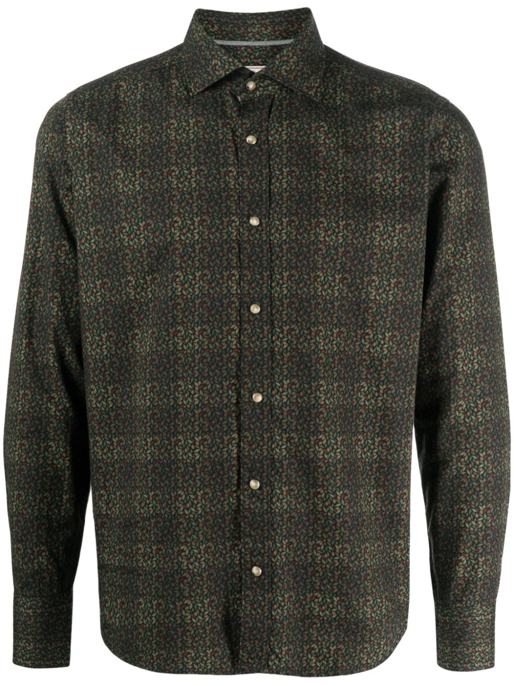 Geometric-print cotton shirt - Green