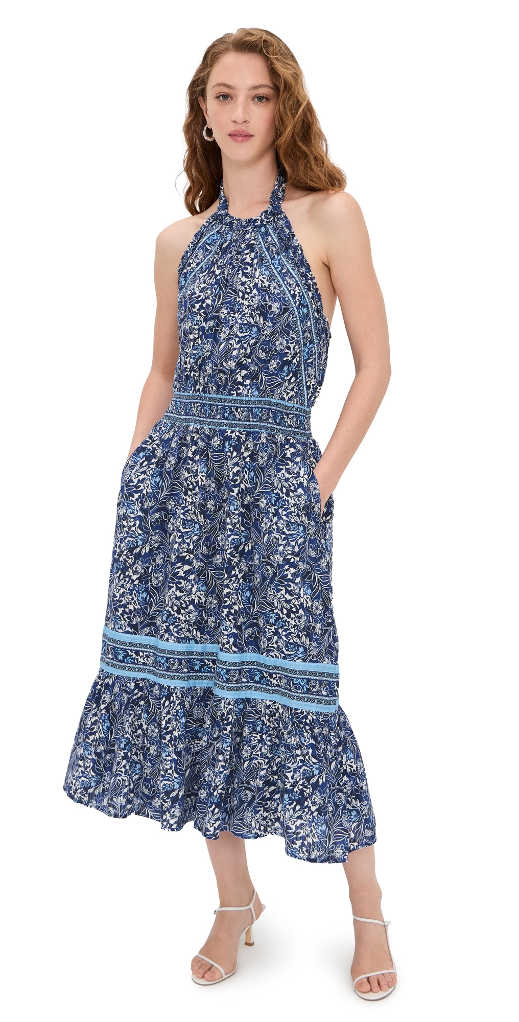 Printed Delia Dress Navy Floral