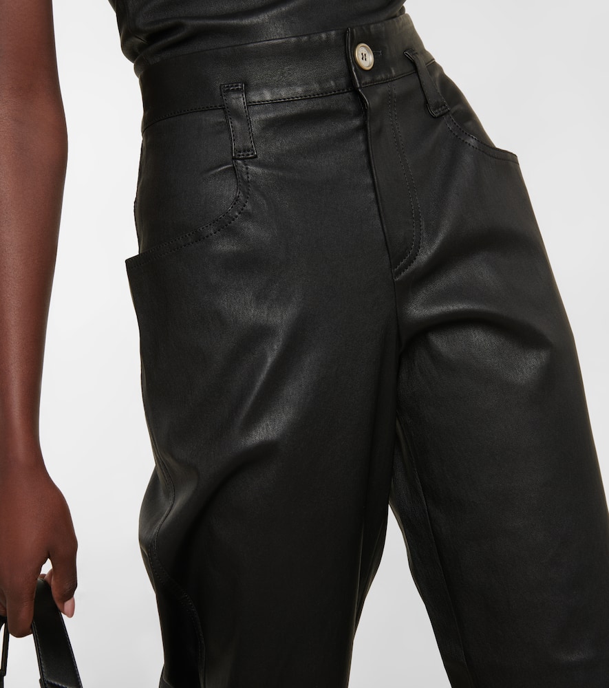 Cassidy high-rise wide-leg suede pants