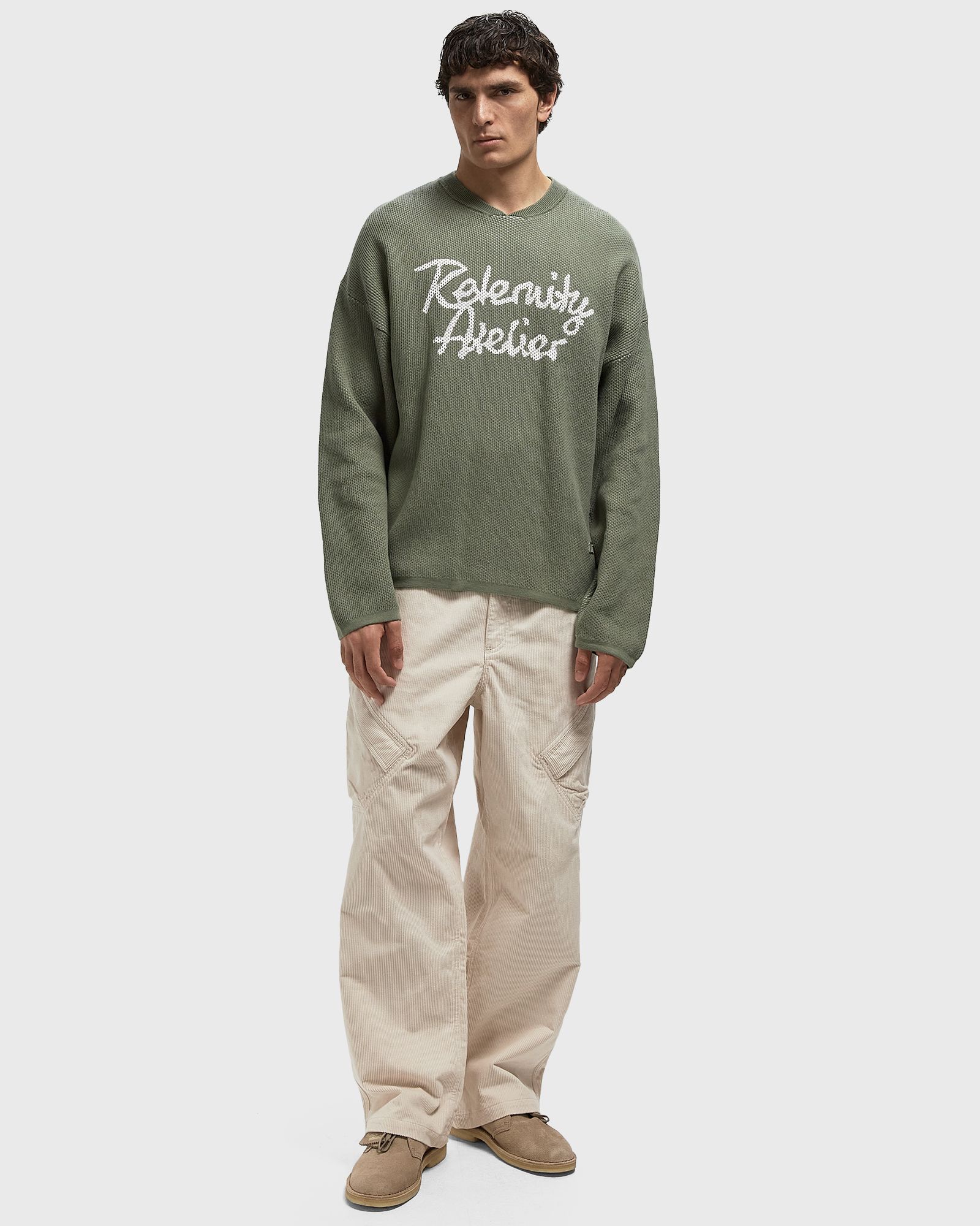 ATELIER KNIT JERSEY green male Longsleeves now available at BSTN
