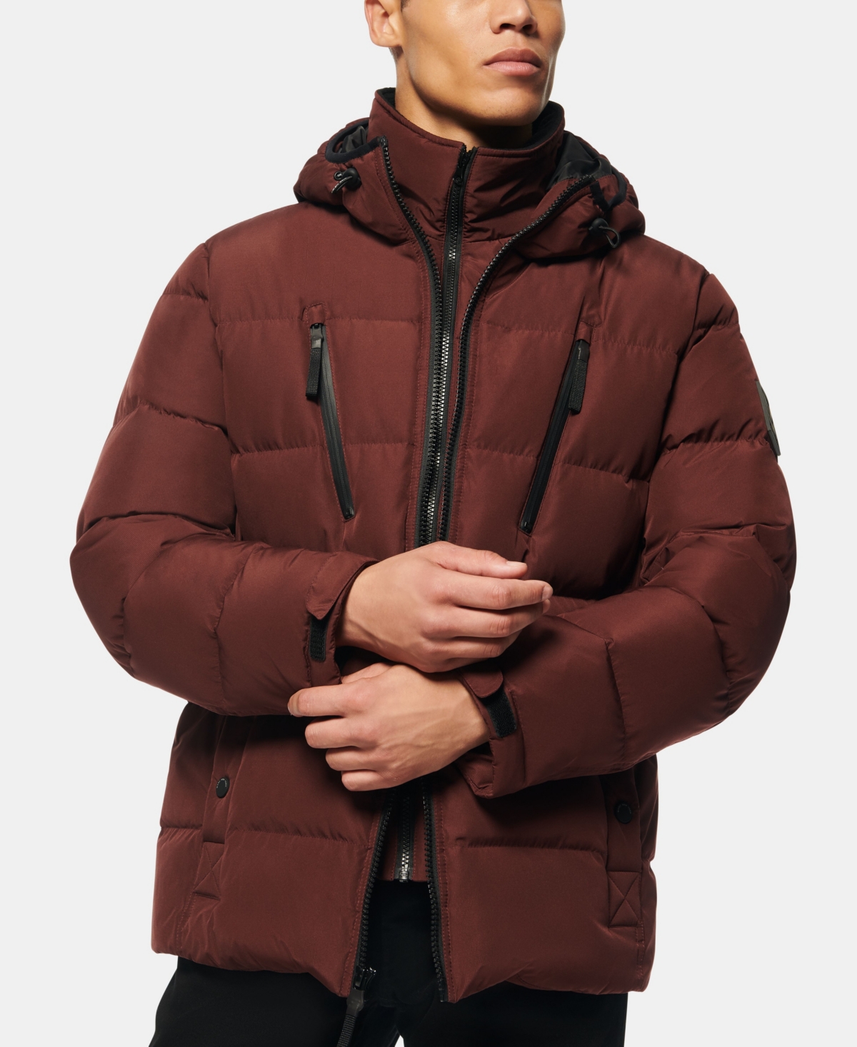 Montrose Men's Down Filled Mid Length Puffer Jacket - Oxblood