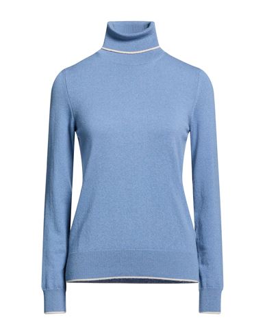 Woman Turtleneck Slate blue Size 4 Cashmere