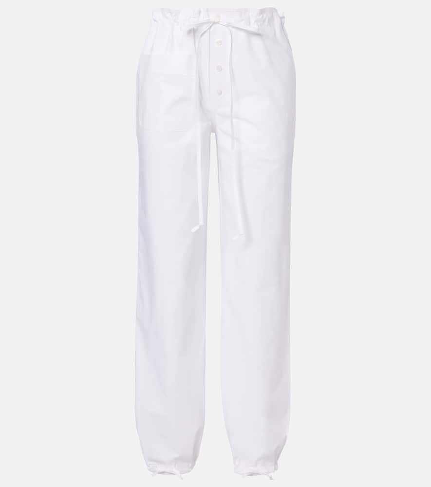 Cotton poplin tapered pants