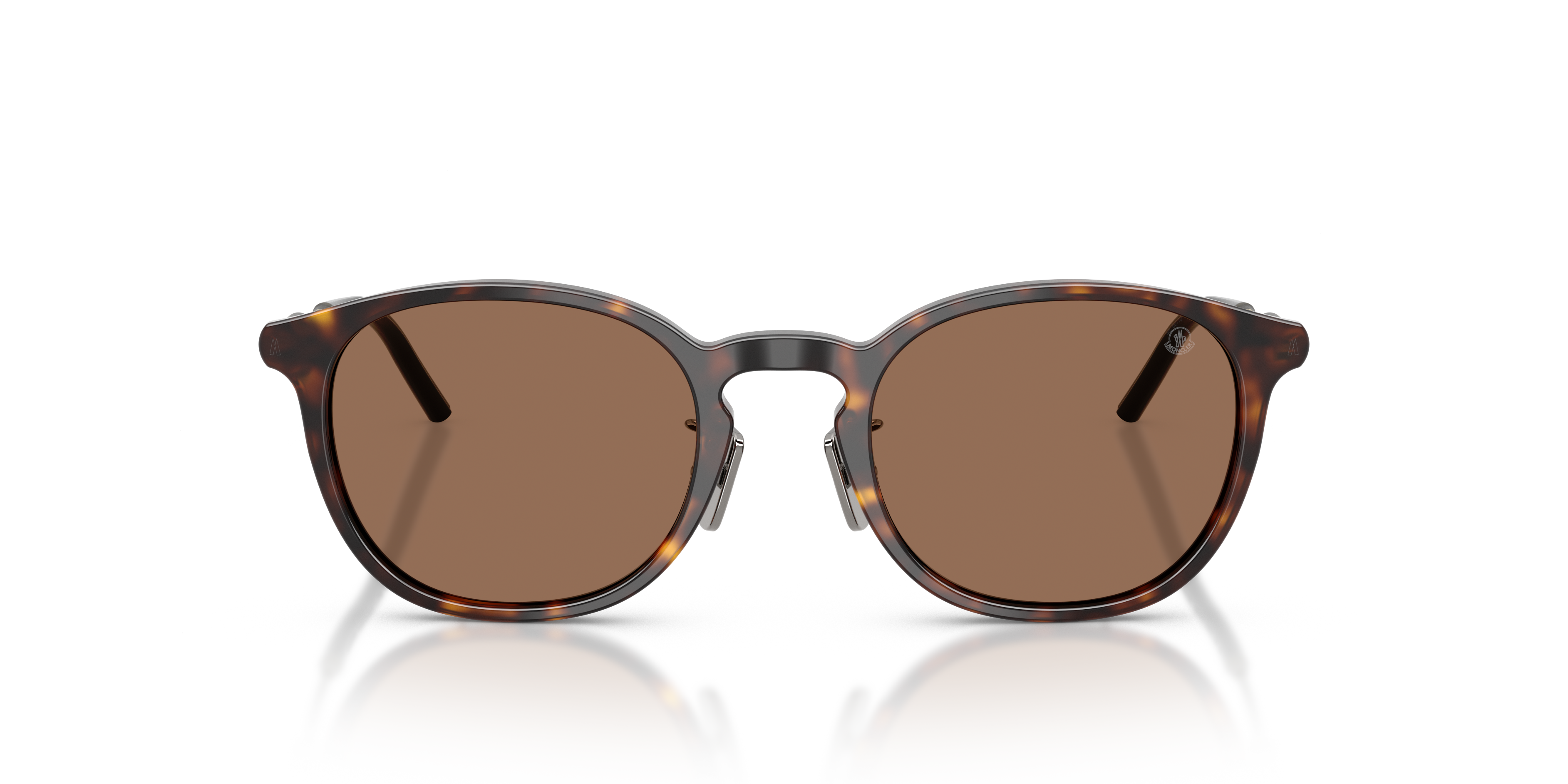 Moncler Unisex Moncler ME6011D BARBB 300273 Sunglasses Acetate Turtle Brown Round Norma