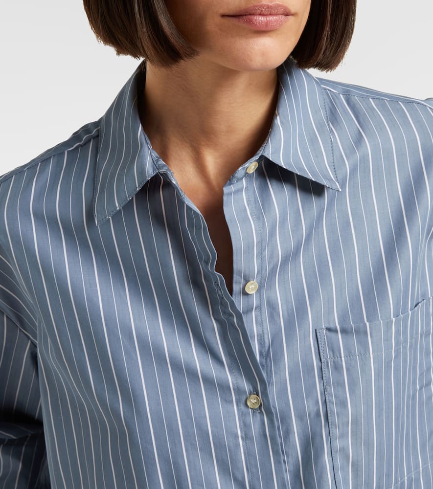Yoshi striped cotton-blend poplin shirt