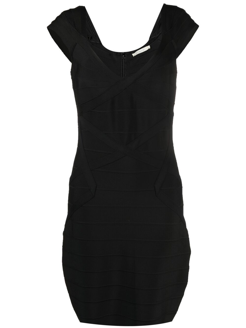 2000s panelled fitted dress - Black