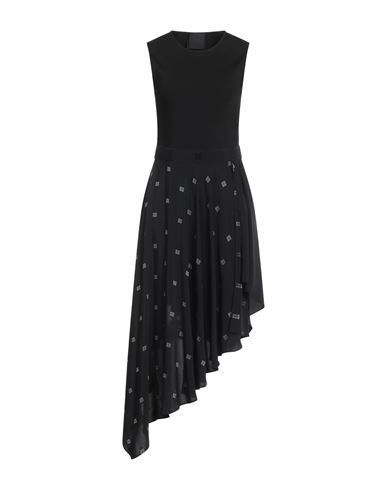 Woman Mini dress Black Size 12 Silk, Polyester, Viscose, Polyamide