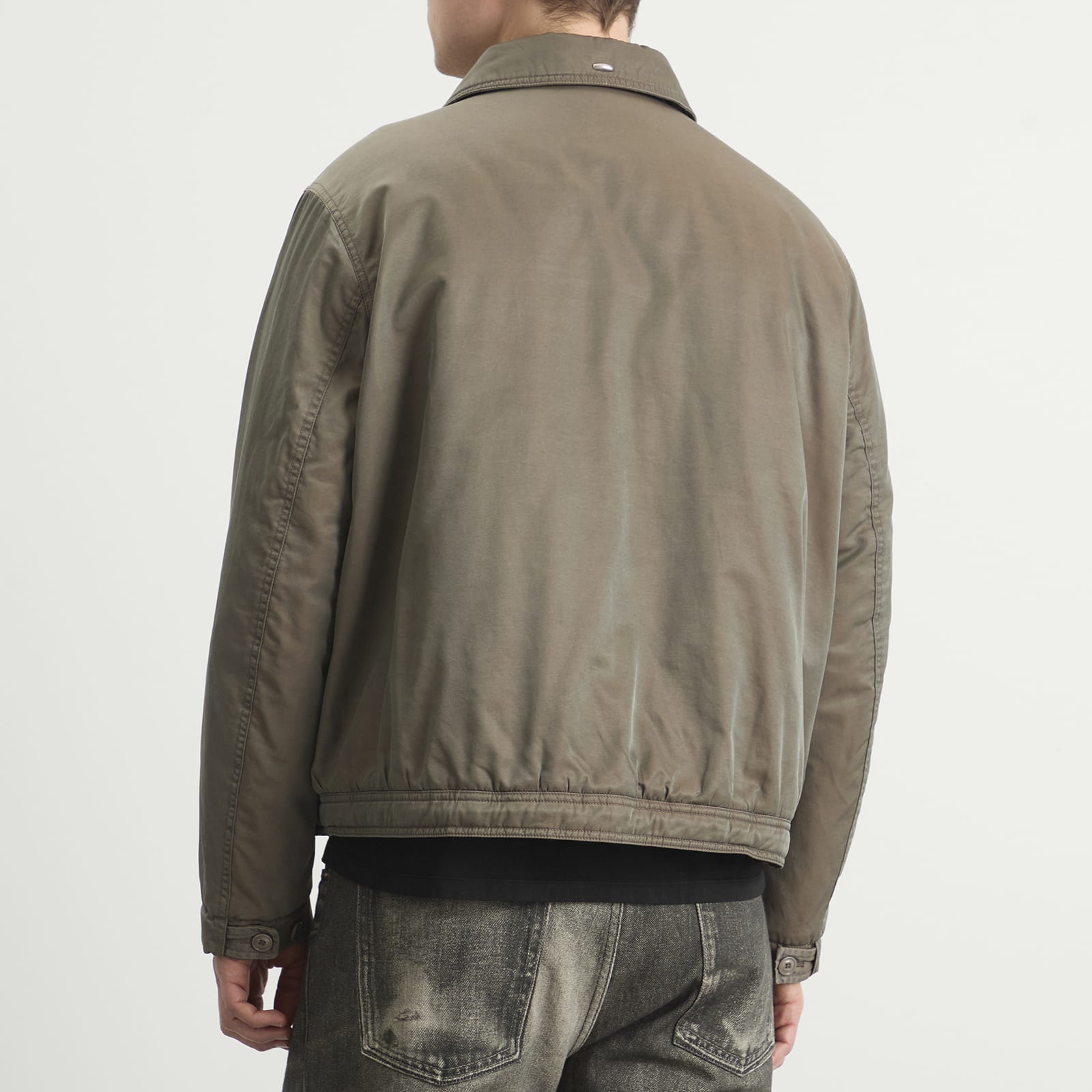 Men's Twill Auto Jacket in Taupe Smoke