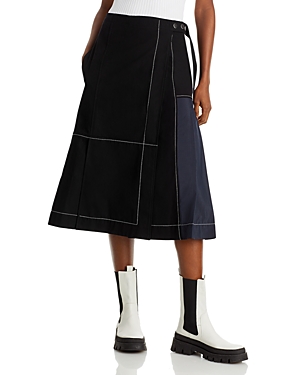 Cotton Canvas A Line Skirt