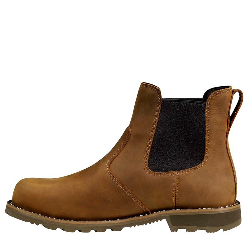 Men's Frontier Water Resistant Steel Toe Chelsea Boots (Brown Leather)