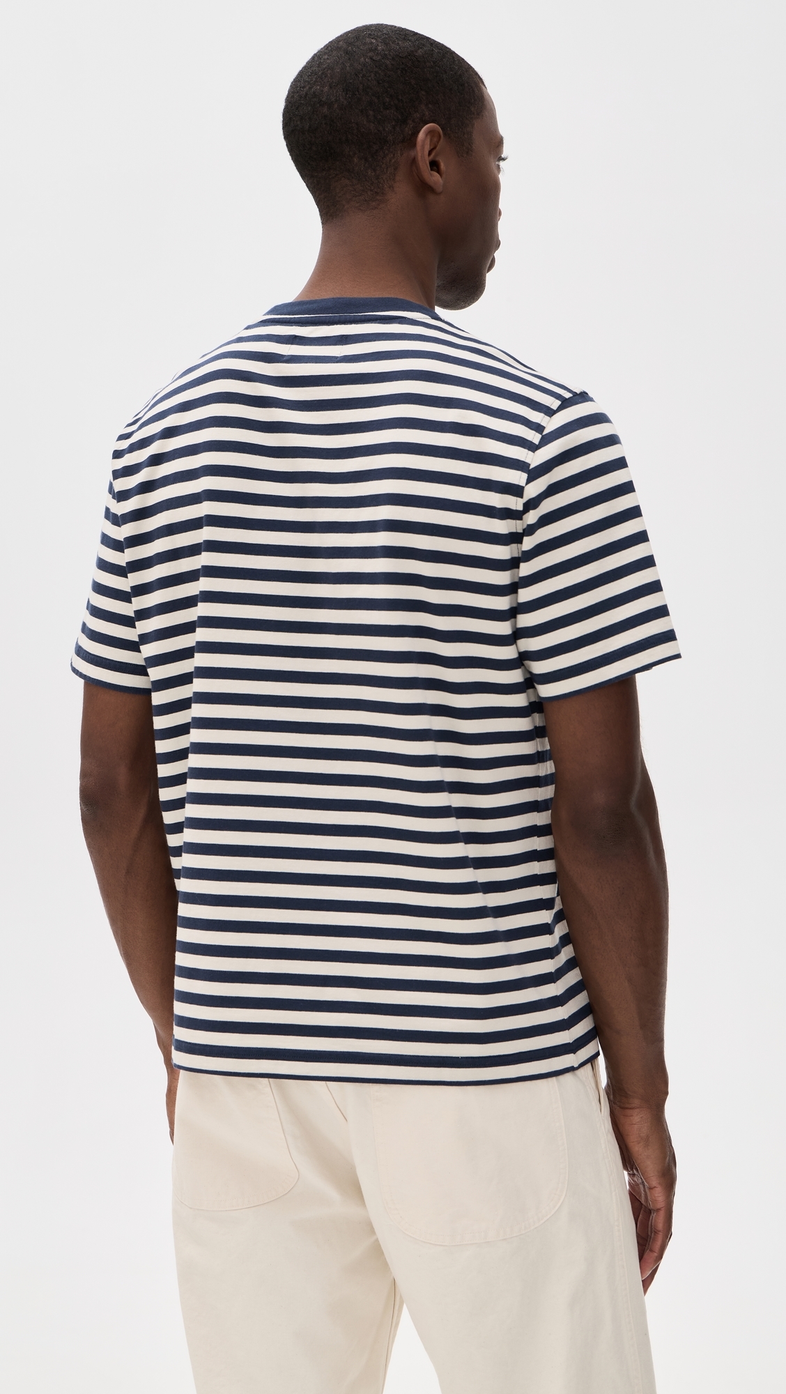 Breton Stripe Short Sleeved T-Shirt Navy/Sand
