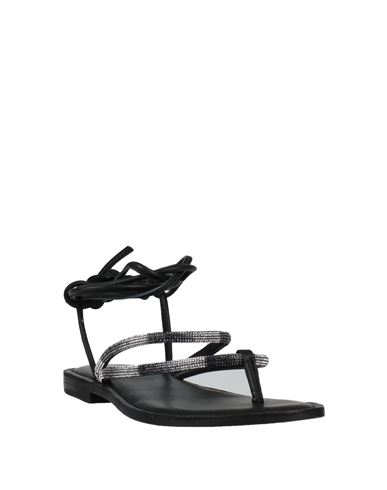 Woman Thong sandal Black Size 6 Leather
