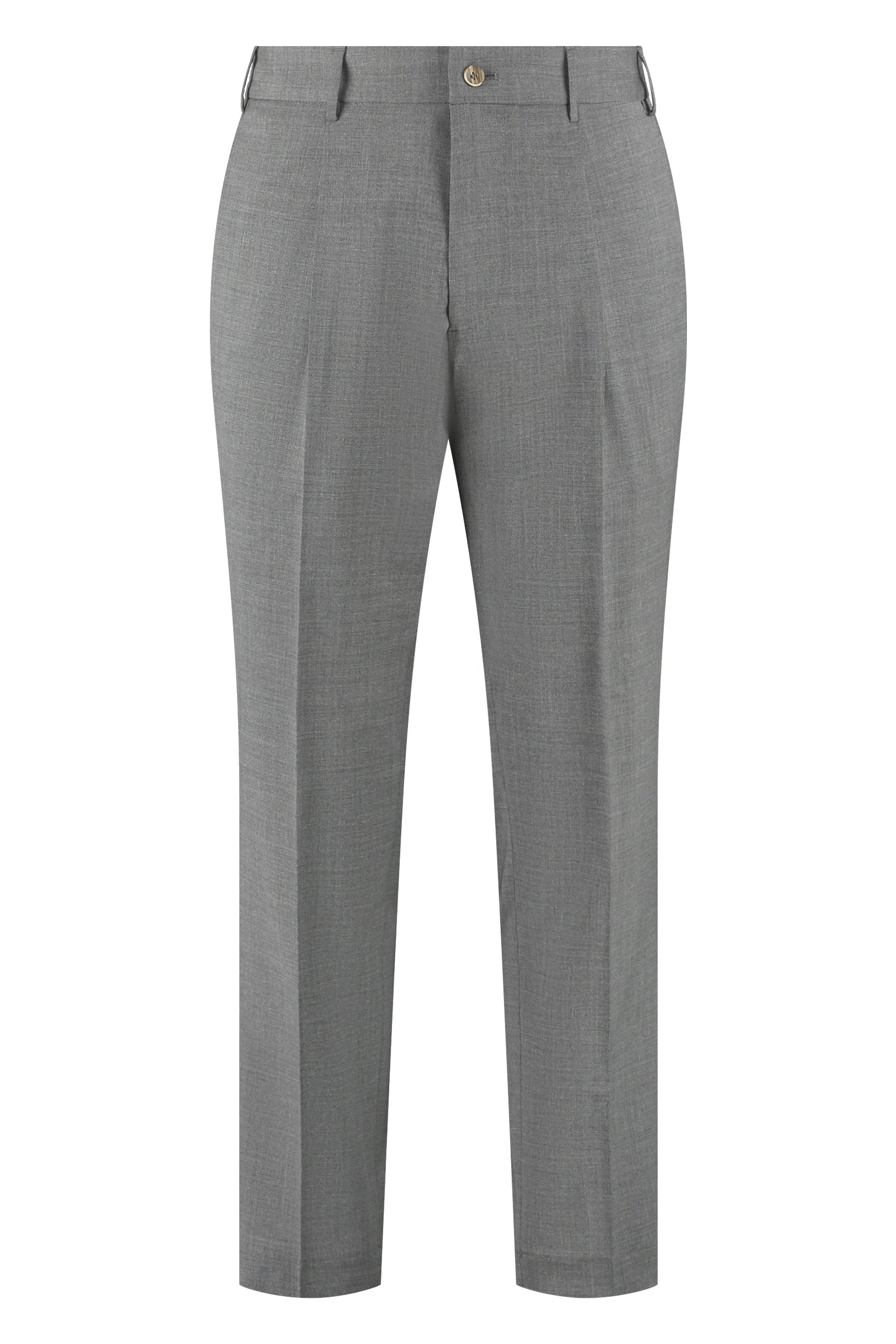 The (alphabet) Alphabet Stretch Wool-Blend Tailored Trousers with Back Flap Pockets