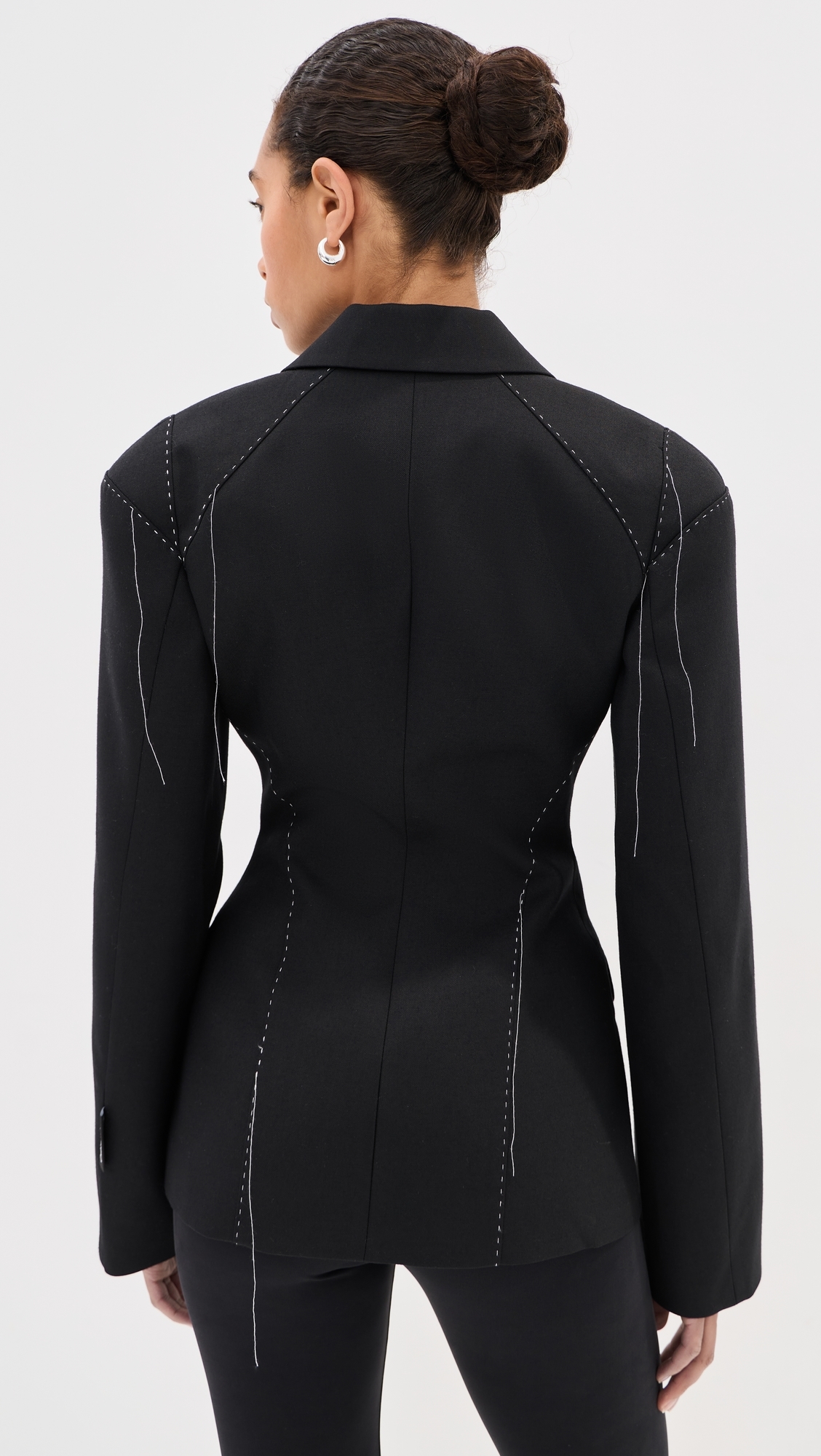 Stitch Fitted Blazer Black
