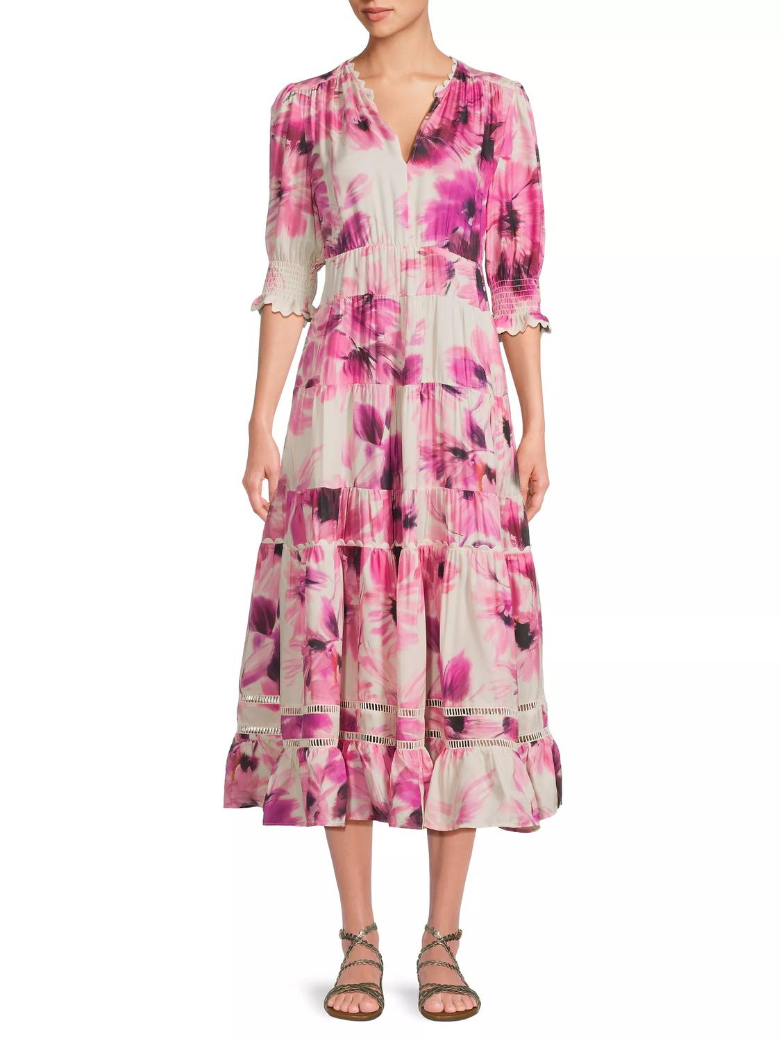 Daphne Tea Length Dress In Auroria
