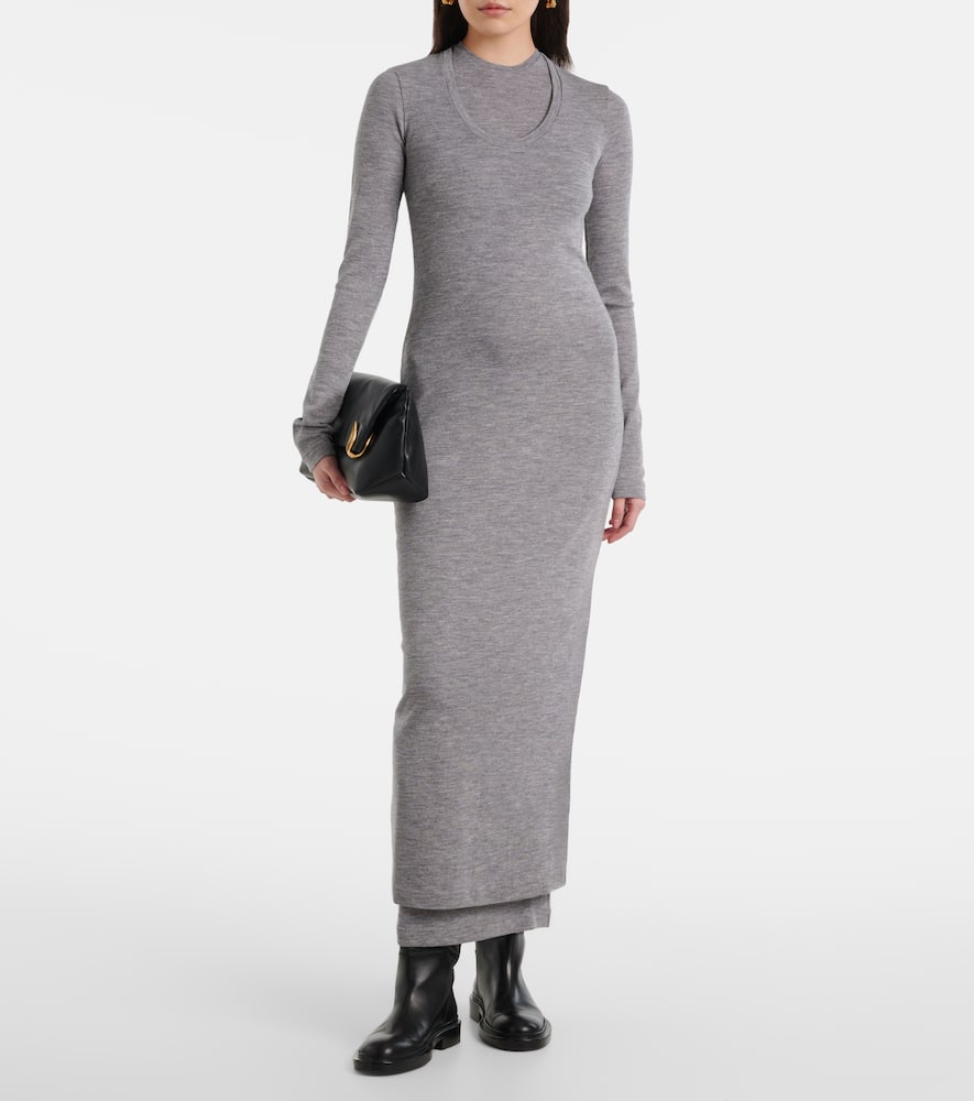 Virgin wool midi dress