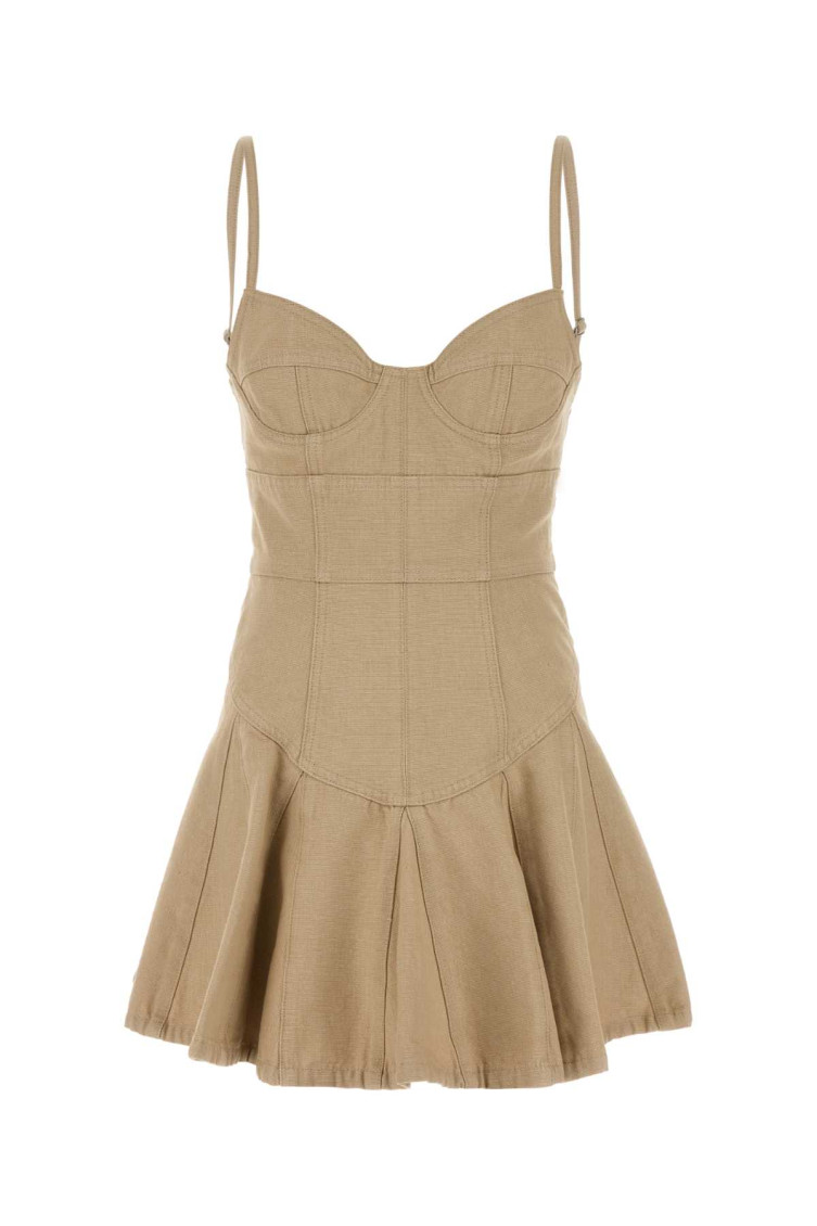 Sand Denim Mini Dress