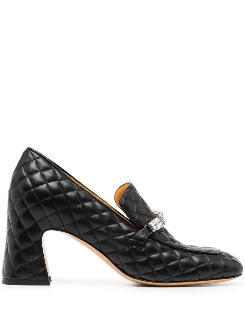 64mm quilted leather pumps - White