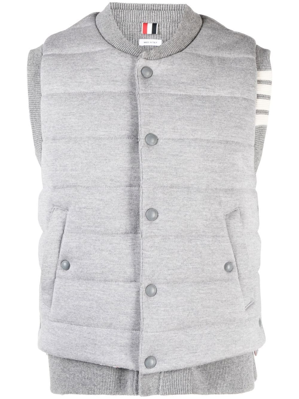 Padded-design button-down gilet - Grey
