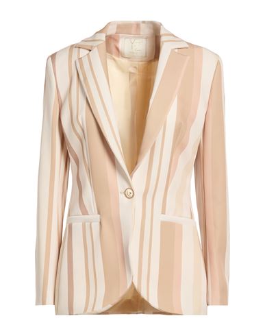 Woman Blazer Beige Size M Polyester, Elastane