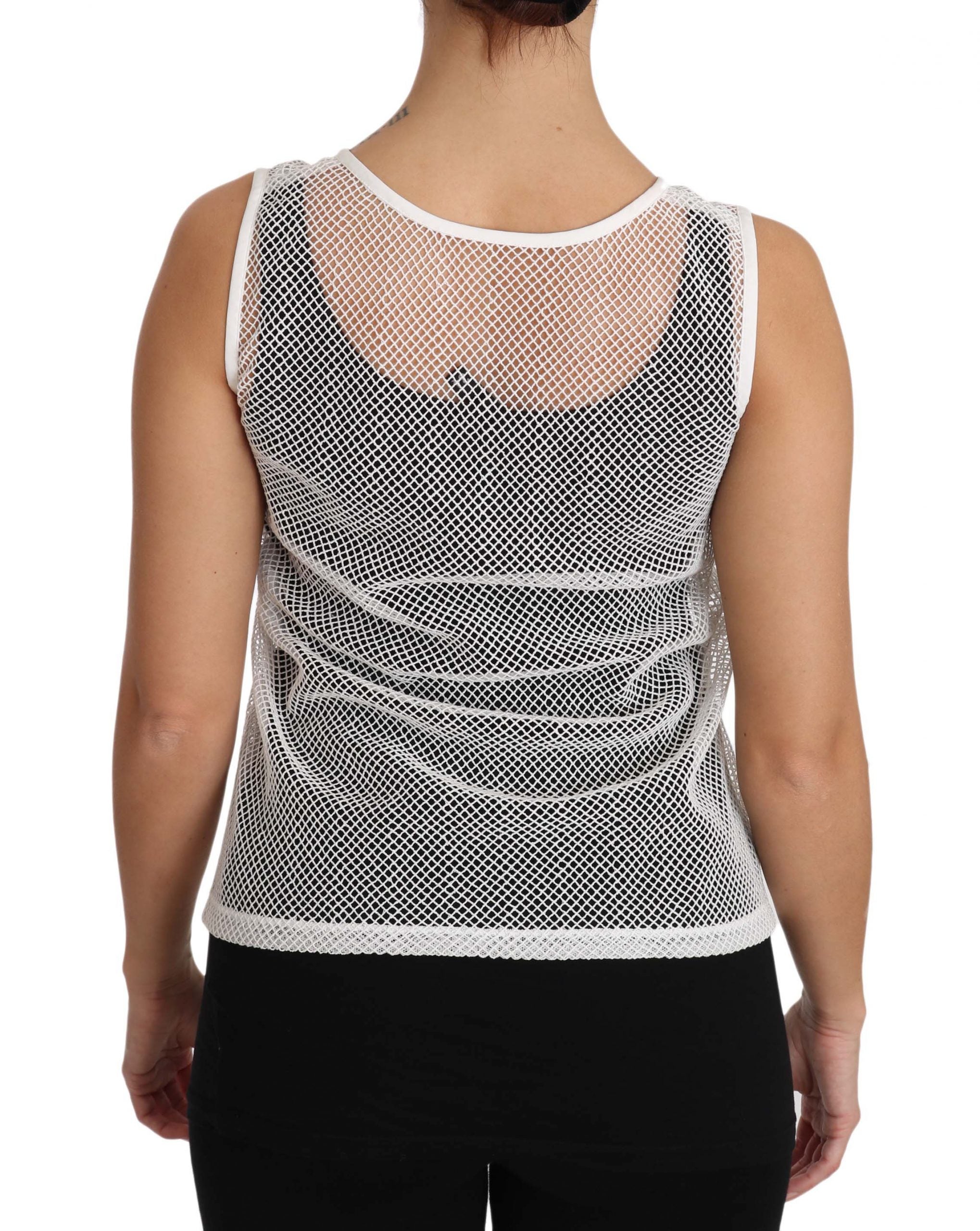 Mesh Net Tank Top — White