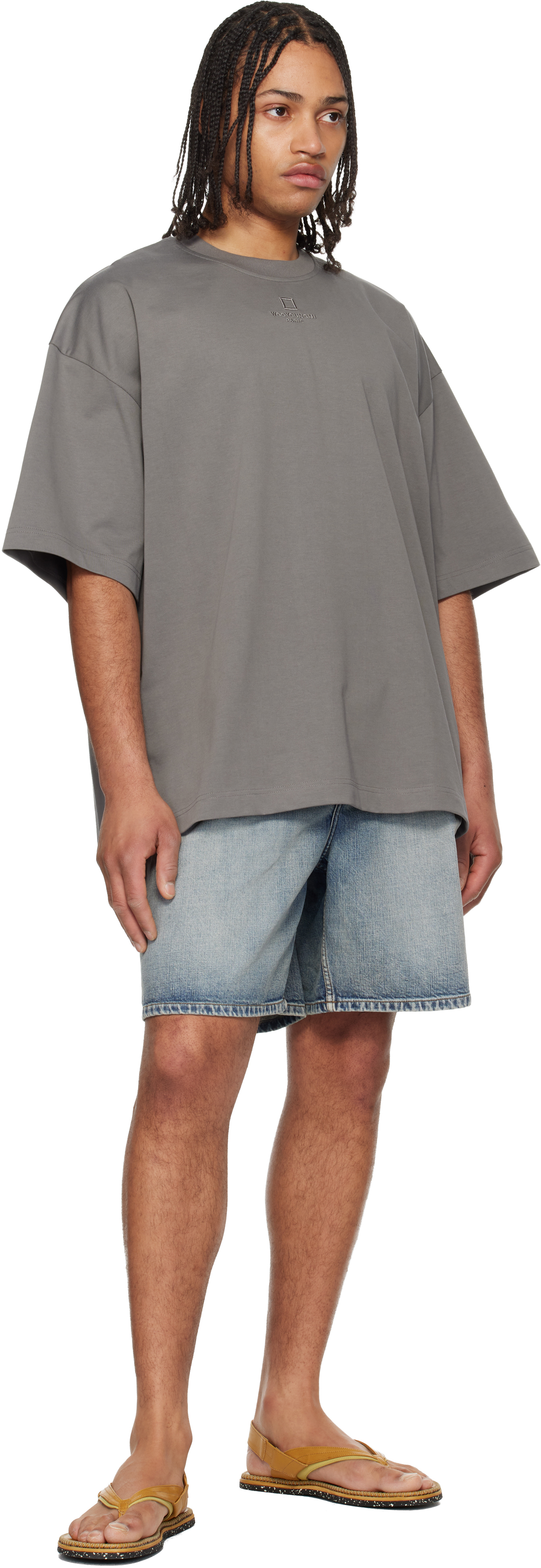 Blue One Tuck Denim Shorts