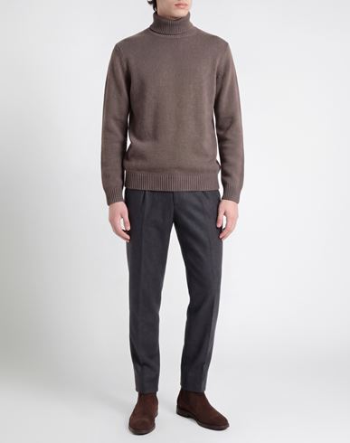 Man Turtleneck Lead Size 44 Merino Wool, Silk, Cashmere