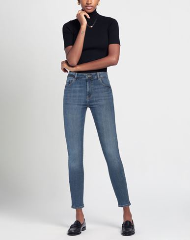 Woman Jeans Blue Size 25 Cotton, Elastane