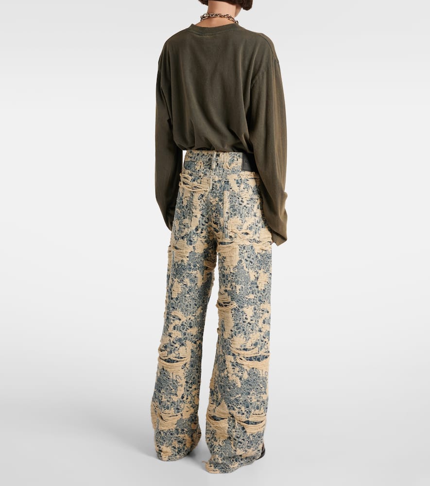 Acne Studios 1981 Monogram distressed wide-leg jeans
