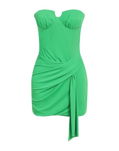 Woman Mini dress Green Size L Polyester, Elastane