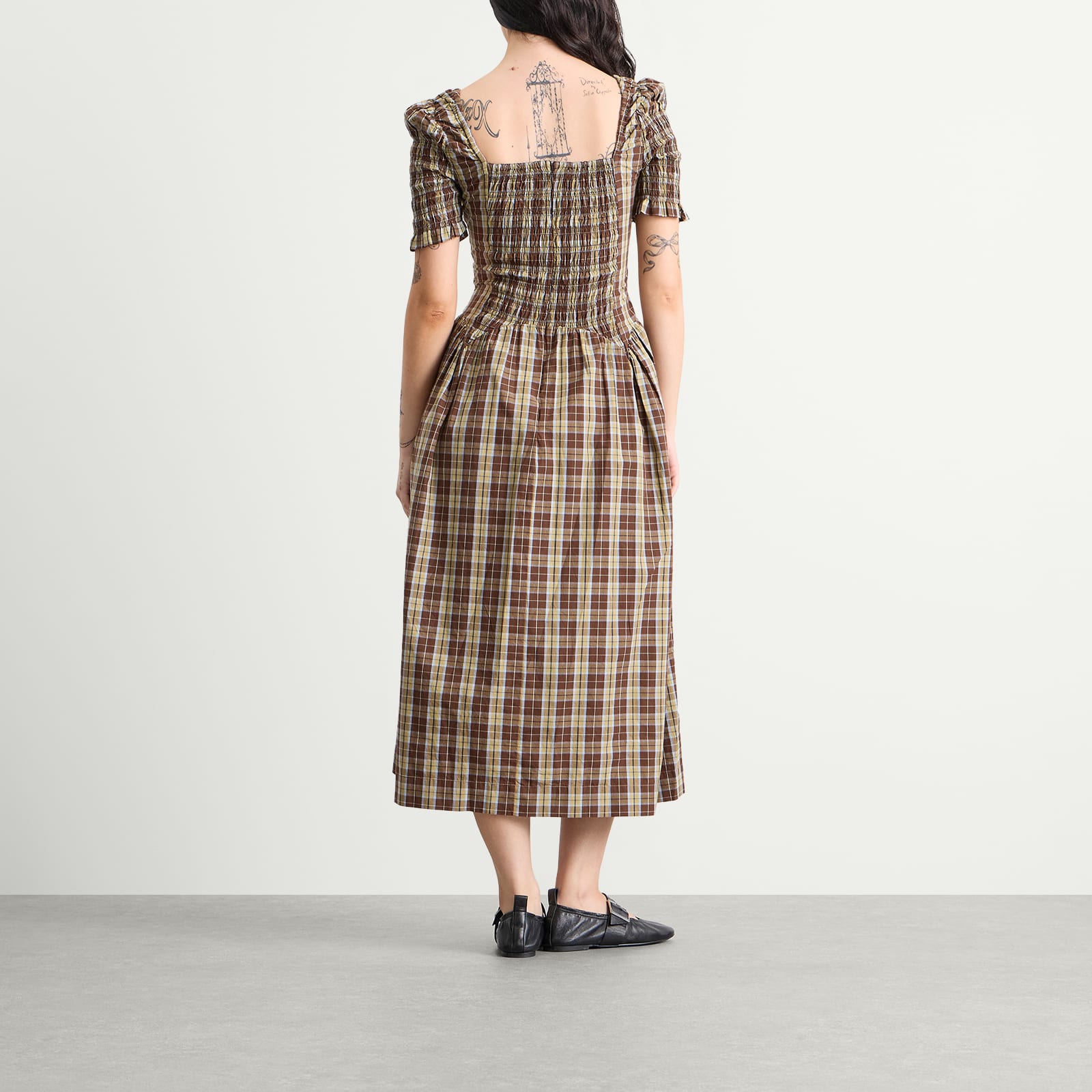 Women's Emmy Shirred Midi Dress Cocoa