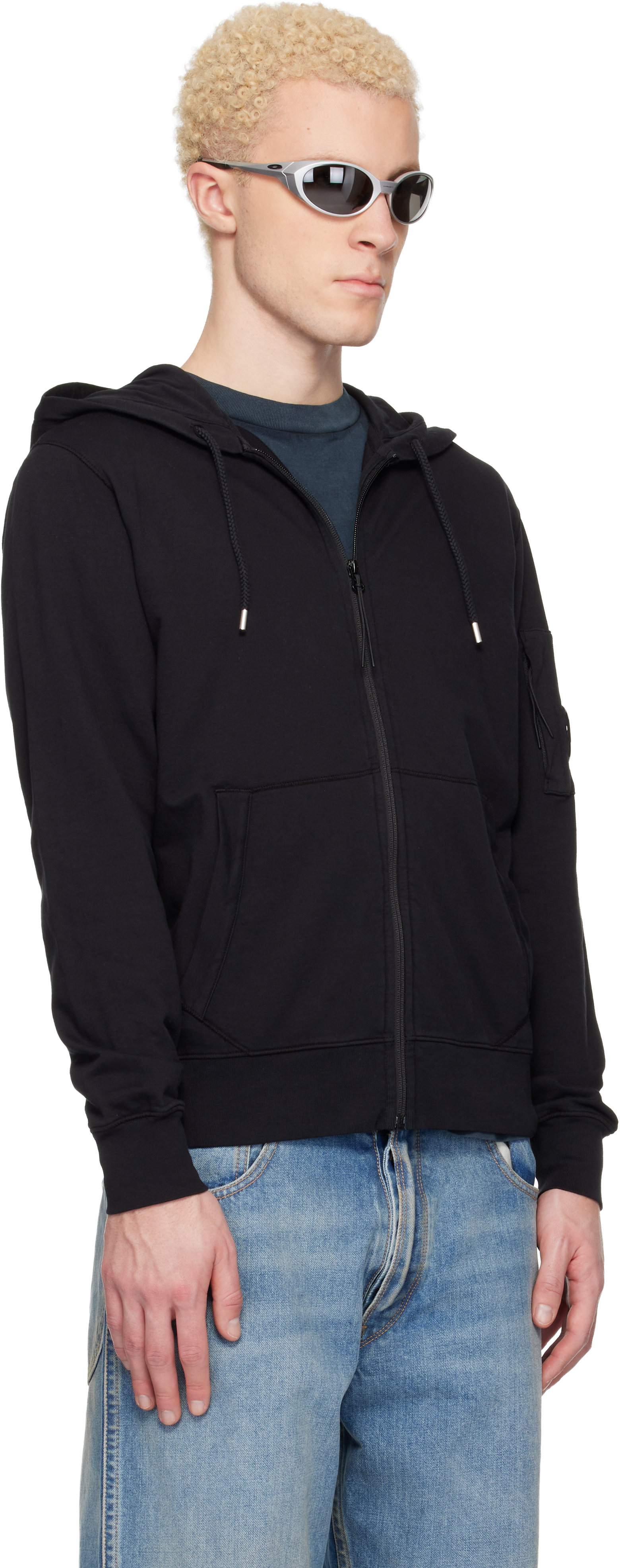 Black Light Fleece Zip Lens Hoodie