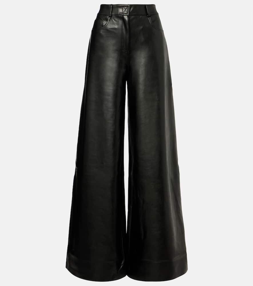 Elephant faux leather wide-leg pants