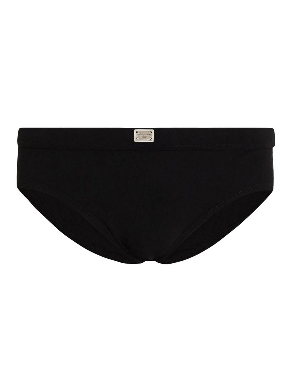 Black Stretch Nylon Swimming Brief