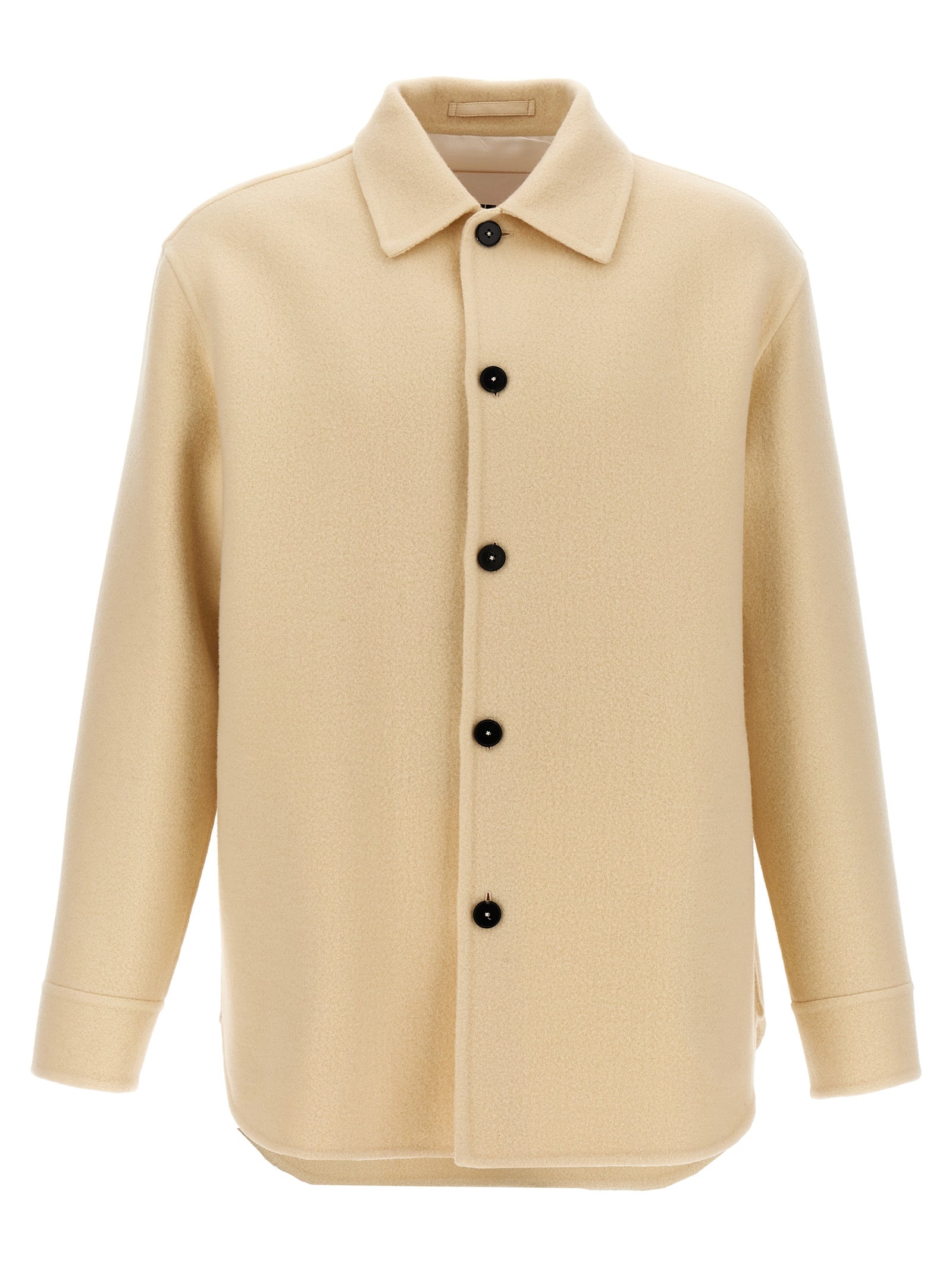 Virgin Wool Coat — Beige