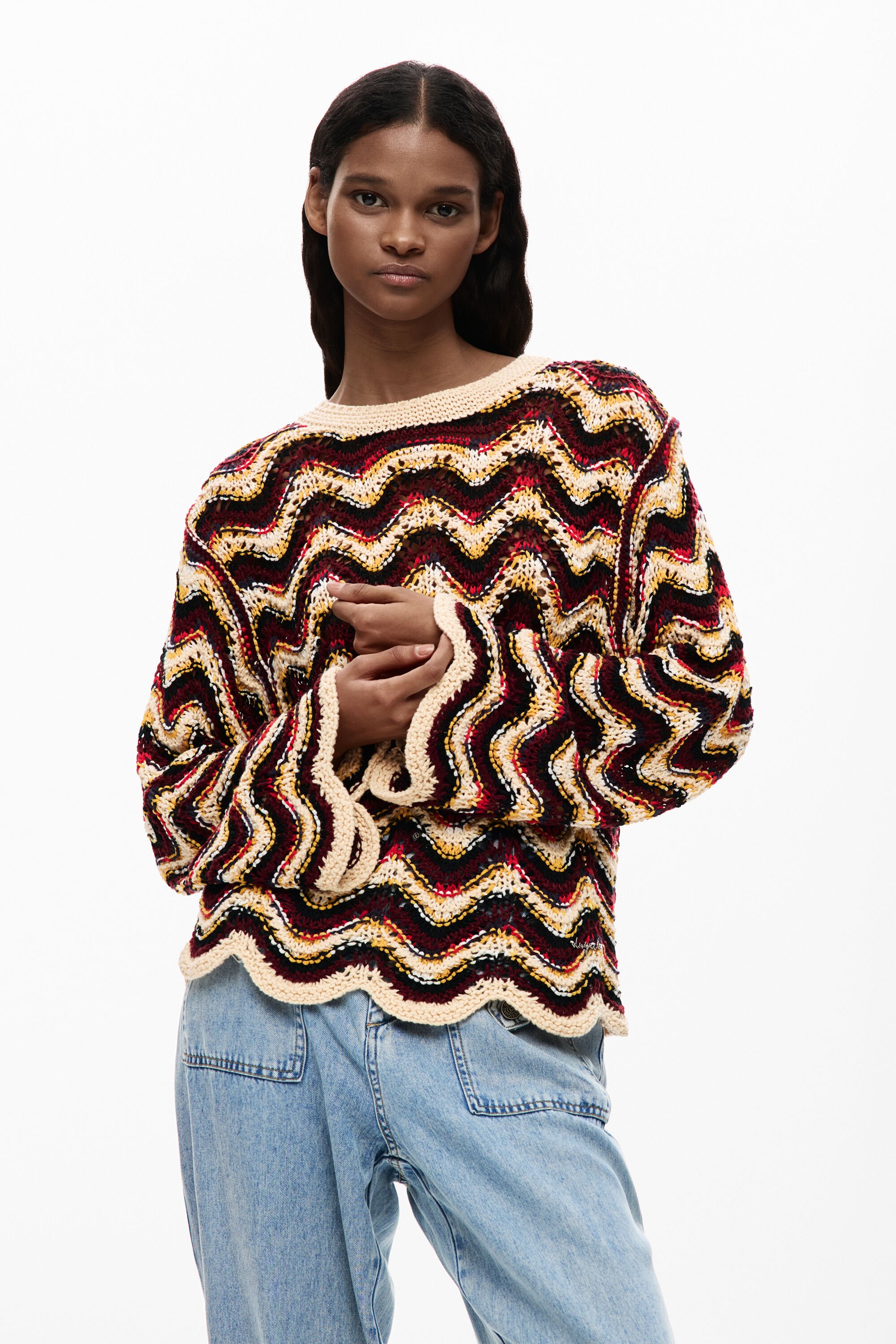 Zigzag crochet sweater