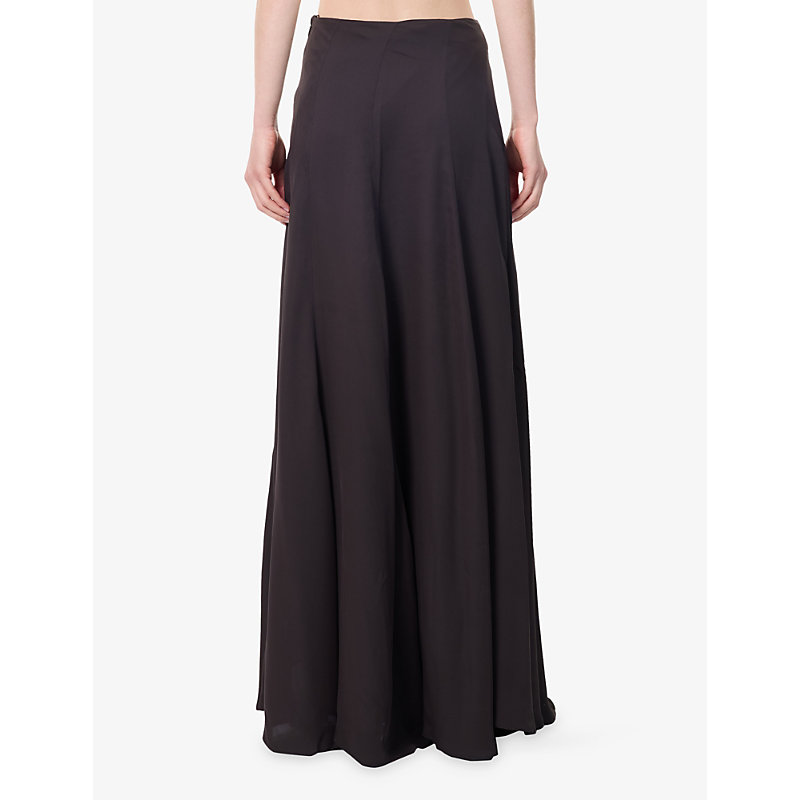 Womens Aeris Pleated Silk Maxi Skirt