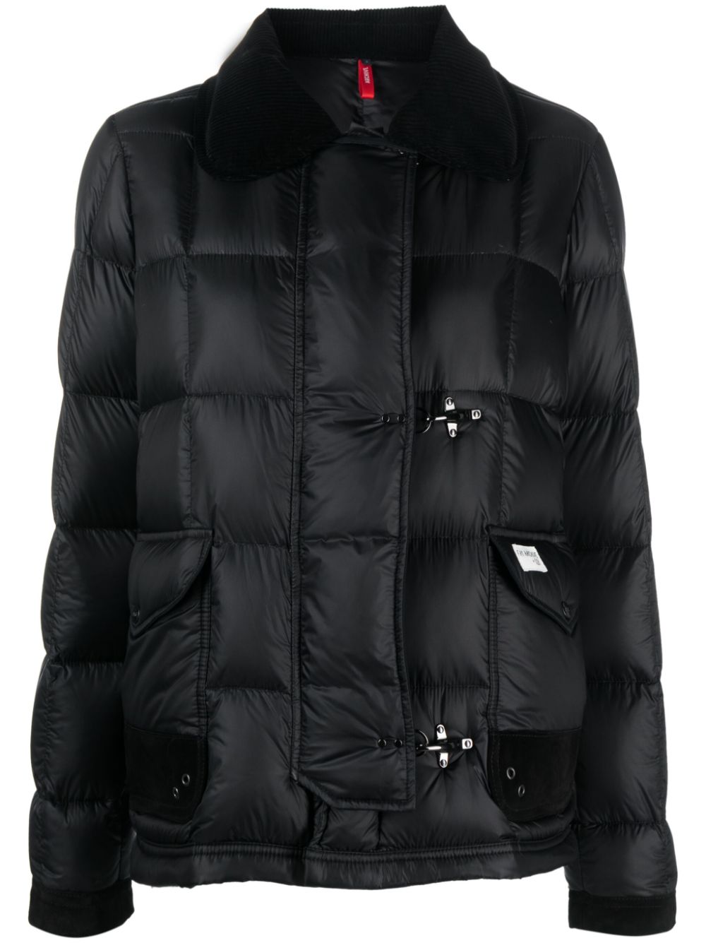 Classic-collar quilted down jacket - Black